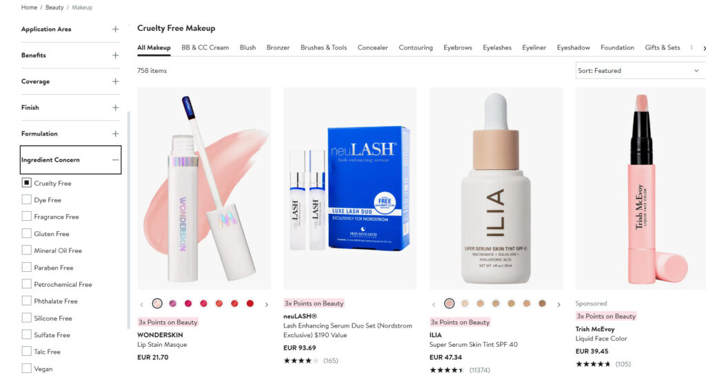 Nordstrom Screenshot - Cruelty-Free Brands At Nordstrom